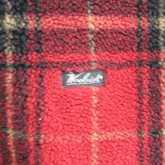 Woolrich Red Plaid 1/4 Quarter Zip Fleece Pullover Jacket USA Made Large H11688 - Picture 4 of 8